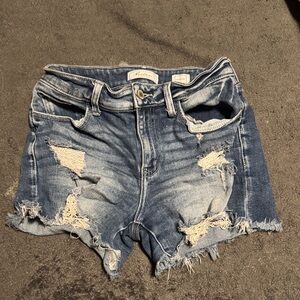 KanCan Distressed Blue Jean Shorts
